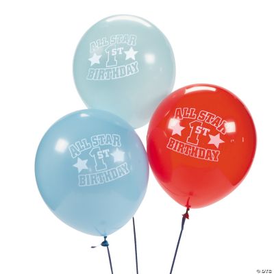 1st Birthday “All Star” Latex Balloons