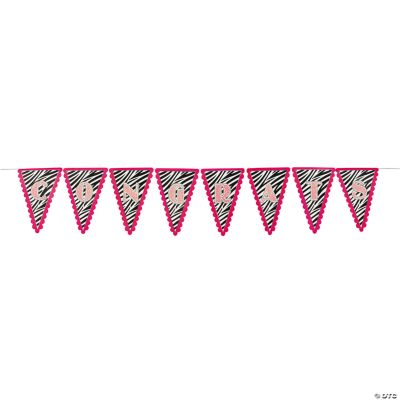 Zebra “Congrats” Pennant Banner