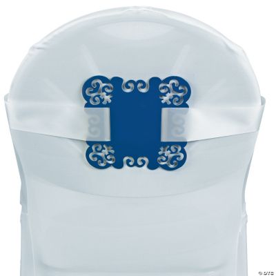 Personalized Blue Laser-Cut Chair Decorations