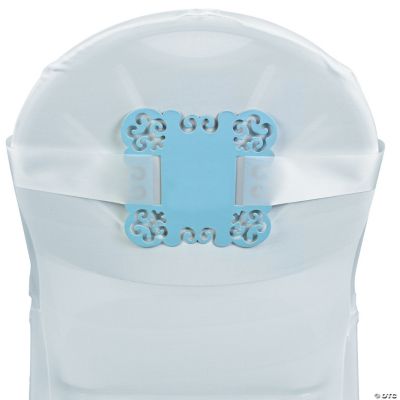Personalized Light Blue Laser-Cut Chair Decorations