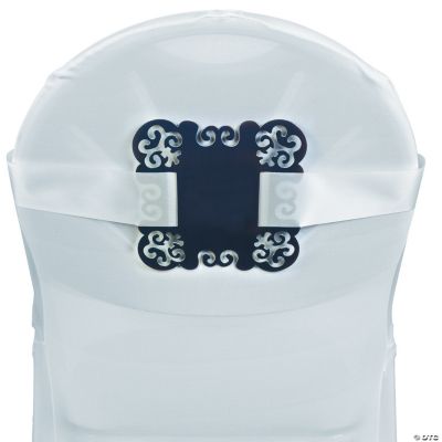 Monogrammed Navy Blue Chair Decorations
