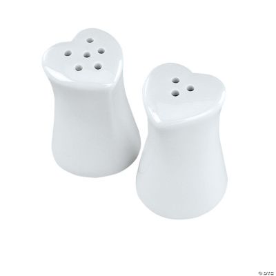 Porcelain Heart-Shaped Salt & Pepper Shakers