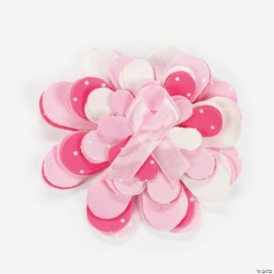 Pink Ribbon Flower Pin Craft Kit
