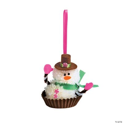 Pom-Pom Snowman Candy Ornament