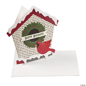 Christmas Birdhouse Card Craft Kit - Oriental Trading - Discontinued