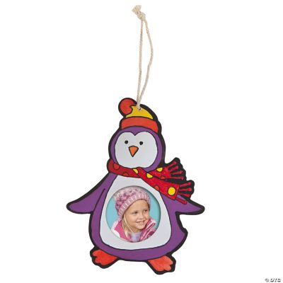 Color Your Own Penguin Photo Frame Ornament