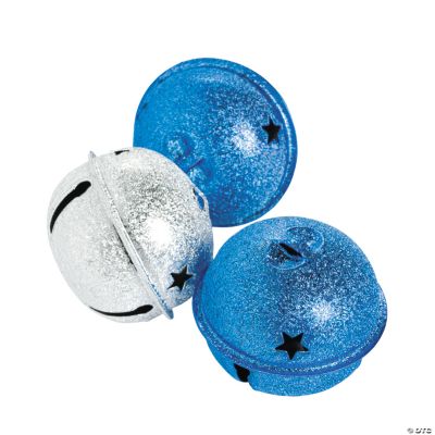 Large Frosted Blue & Silver Jingle Bells Discontinued