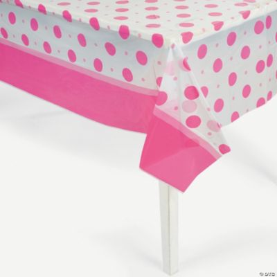 Pink Polka Dot Baby Shower Table Cover