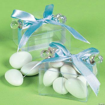 Blue Gift Boxes With Pacifier Charms