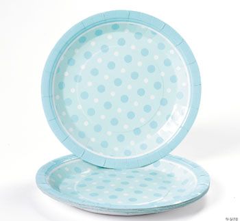 Blue Polka Dot Dinner Plates