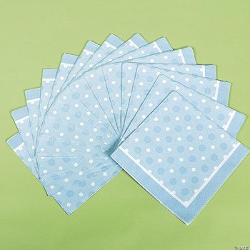 Blue Polka Dot Luncheon Napkins