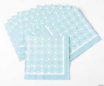 Blue Polka Dot Luncheon Napkins