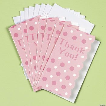 Pink Polka Dot Thank You Cards