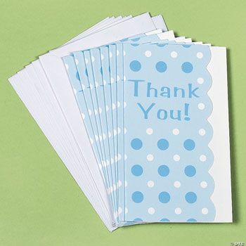 Blue Polka Dot Thank You Cards