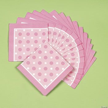 Pink Polka Dot Beverage Napkins