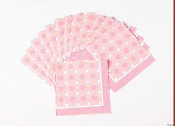 Pink Polka Dot Beverage Napkins