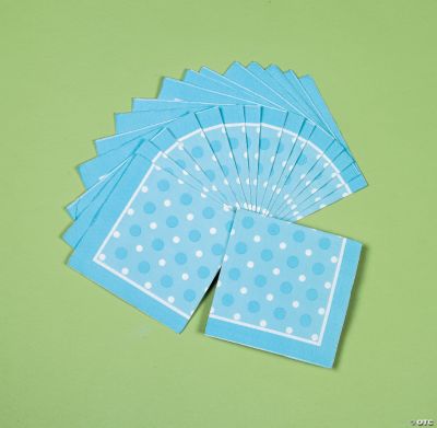 Blue Polka Dot Beverage Napkins
