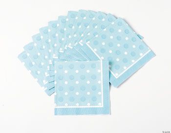 Blue Polka Dot Beverage Napkins