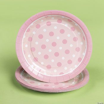Pink Polka Dot Dessert Plates