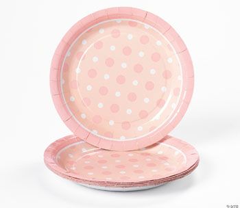 Pink Polka Dot Dessert Plates