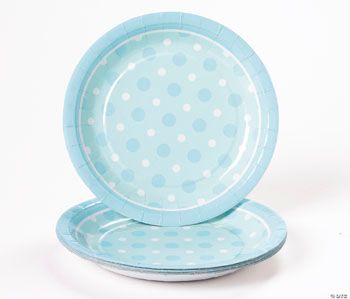 Blue Polka Dot Dessert Plates