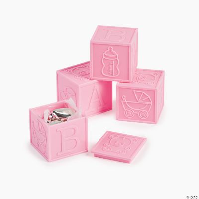 Pastel Pink Baby Block Favors