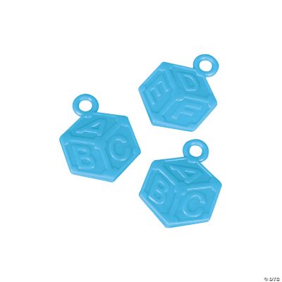 Pastel Blue Plastic Baby Block Shower Favors