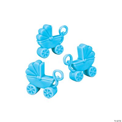 Pastel Blue Plastic Baby Carriage Shower Favors
