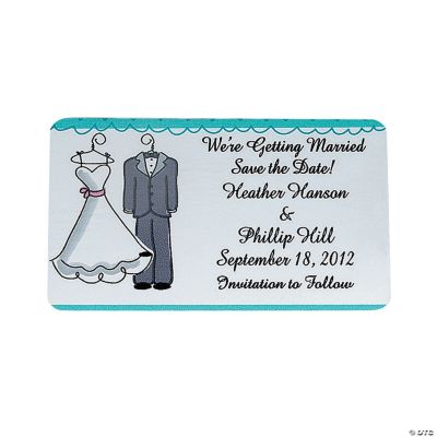 Personalized Wedding Gown & Tux “Save The Date” Magnets
