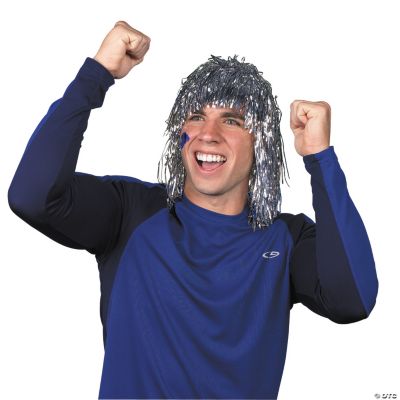 Silver Pom-Pom Tinsel Wig