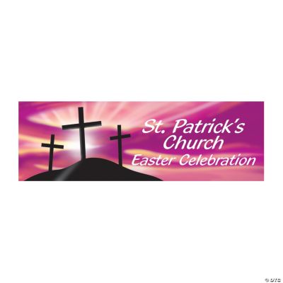 Personalized Religious Crosses Easter Banner - Medium