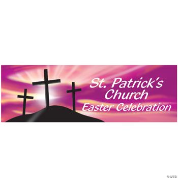Personalized Religious Crosses Easter Banner - Large