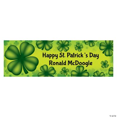 Personalized St. Pat’s Four Leaf Clover Banner - Small