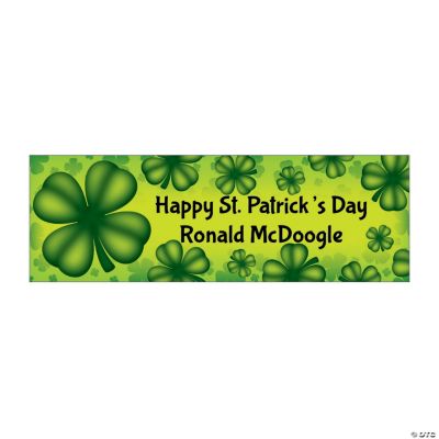 Personalized St. Pat’s Four Leaf Clover Banner - Medium