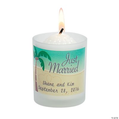 Personalized Beach Wedding Votive Holders