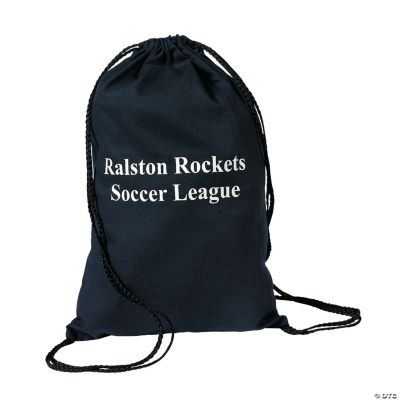 Personalized Black Drawstring Backpacks