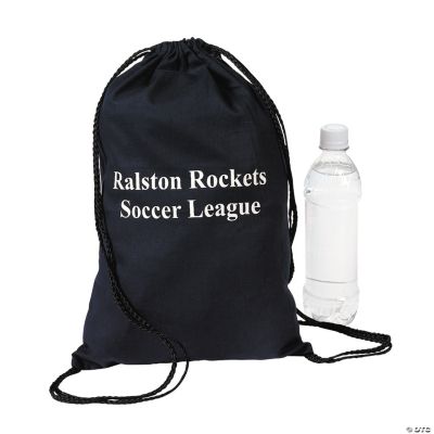 Personalized Black Drawstring Backpacks