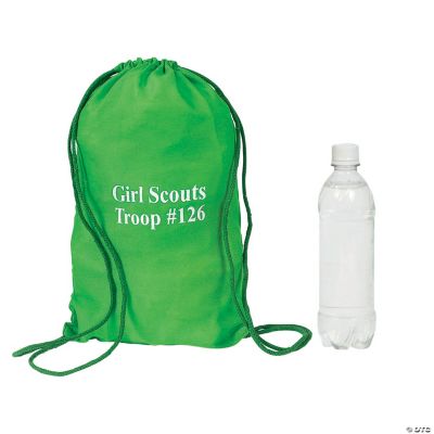 Personalized Green Drawstring Backpacks