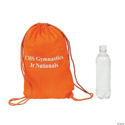 Personalized Orange Drawstring Backpacks