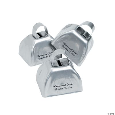 Personalized Silver Cowbells