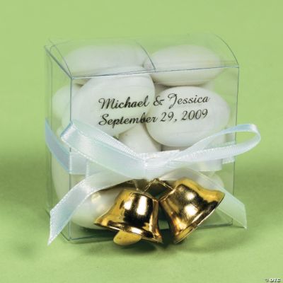 Personalized Gift Boxes With Goldtone Wedding Bells