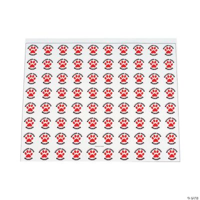Red Paw Print Stickers