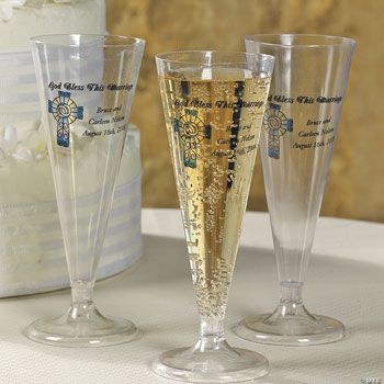 Personalized “Bless This Marriage” Champagne Flutes