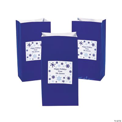 Personalized Snowflakes Holiday Favor Bags