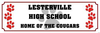 Personalized Red Paw Print Banner - Large