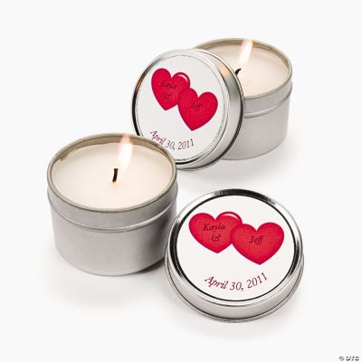 Two Red Hearts Personalized Candle Tins