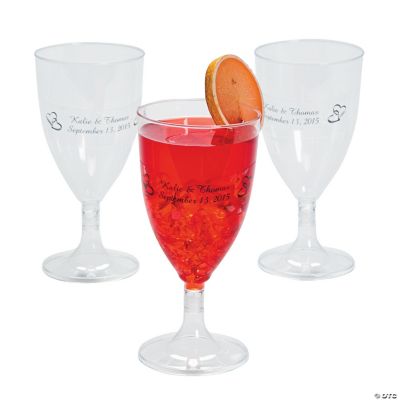 Personalized Two Hearts Wine Glasses