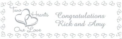 Personalized Two Hearts Wedding Banner ––&nbsp;Large