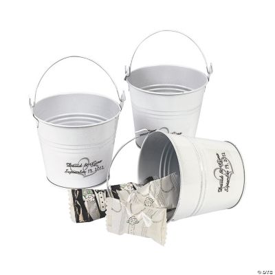 Personalized Two Hearts White Pails