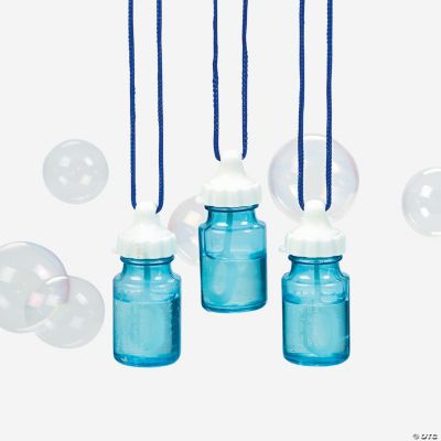 Pastel Blue Baby Bottle-Shaped Bubble Necklaces